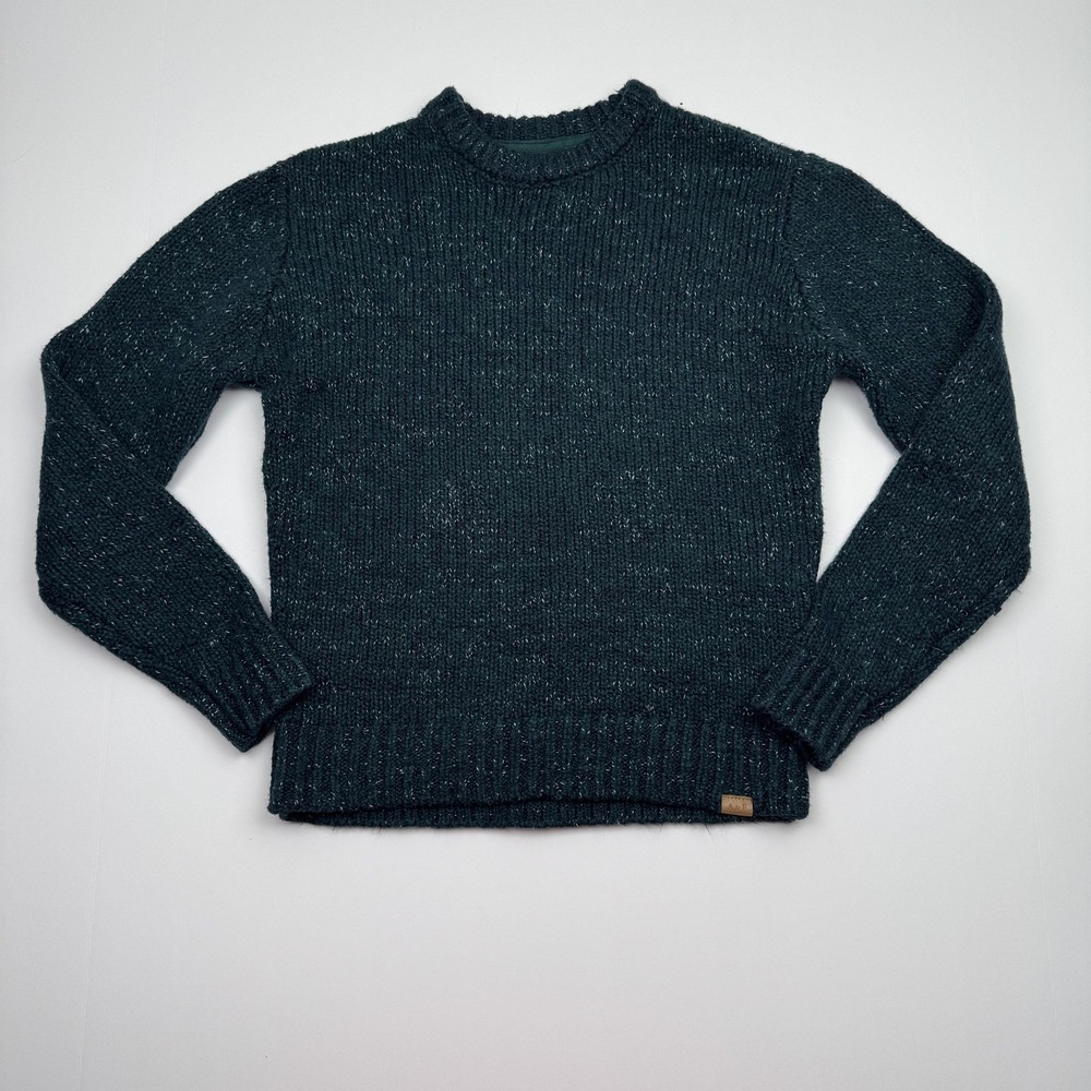 Abercrombie Kids Sweater Youth 9/10 Green Speckled Crewneck Rib Knit Pullover